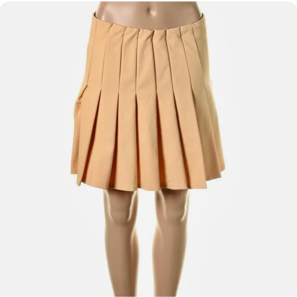 Zara orange sherbet colored pleated skirt